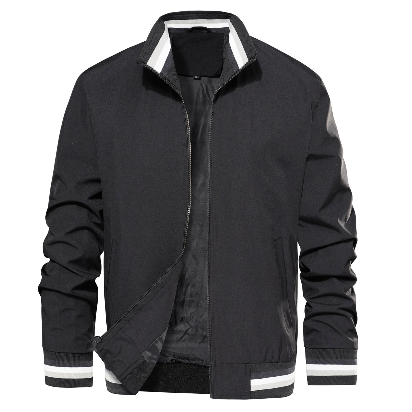 Men's Jacket Lightweight Casual Windbreaker Spring Fall Zip Up Coat