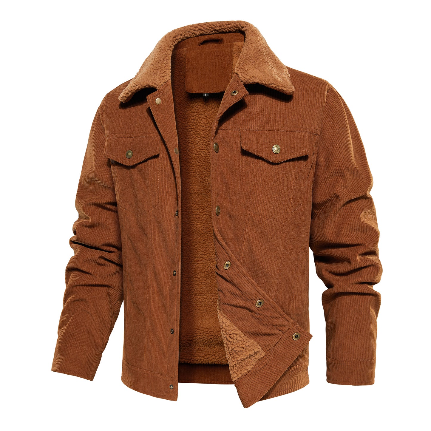Men's Jacket Winter Sherpa Lined Warm Thick Trucker Cargo Coat